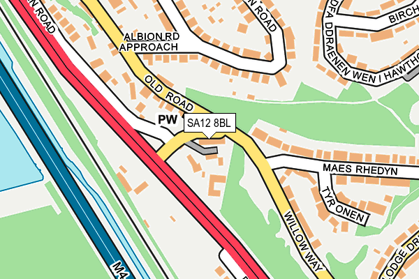 SA12 8BL map - OS OpenMap – Local (Ordnance Survey)