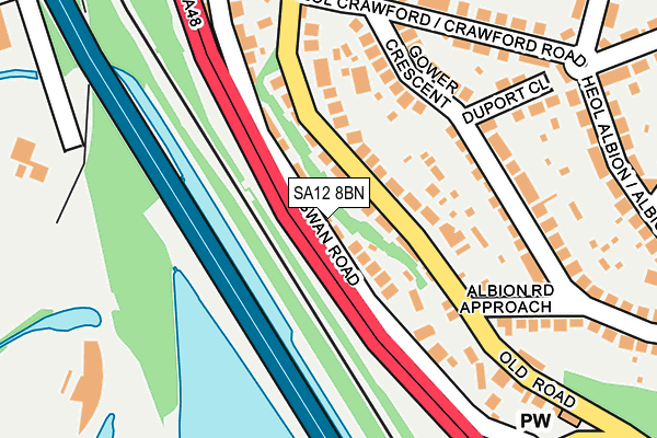 SA12 8BN map - OS OpenMap – Local (Ordnance Survey)