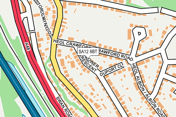 SA12 8BT map - OS OpenMap – Local (Ordnance Survey)