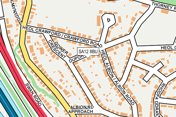 SA12 8BU map - OS OpenMap – Local (Ordnance Survey)