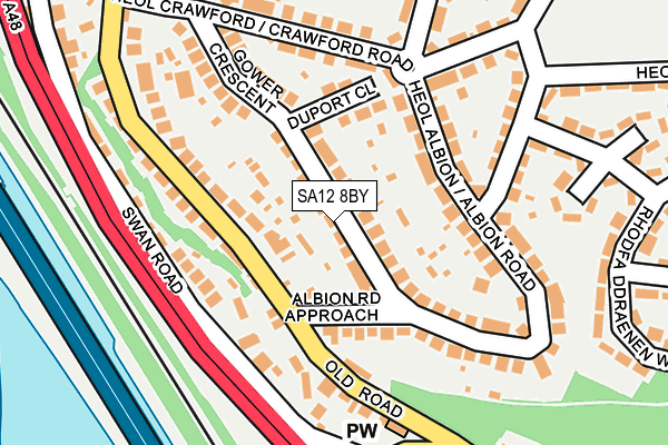 SA12 8BY map - OS OpenMap – Local (Ordnance Survey)