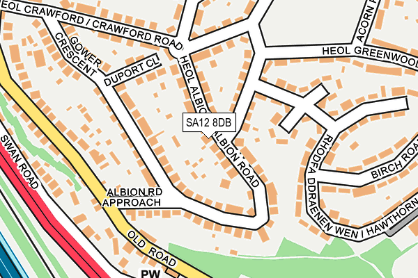 SA12 8DB map - OS OpenMap – Local (Ordnance Survey)