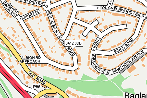 SA12 8DD map - OS OpenMap – Local (Ordnance Survey)