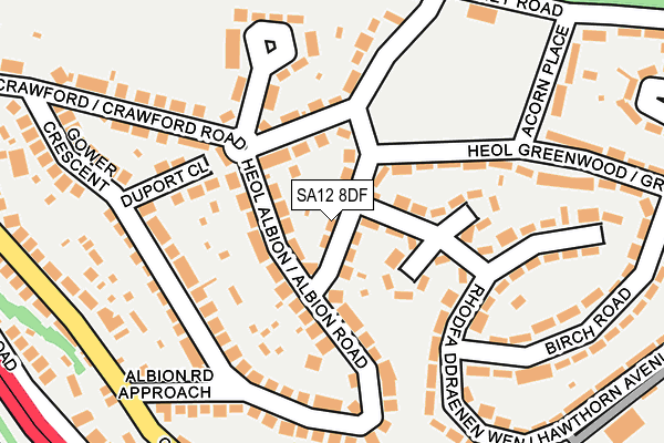 SA12 8DF map - OS OpenMap – Local (Ordnance Survey)