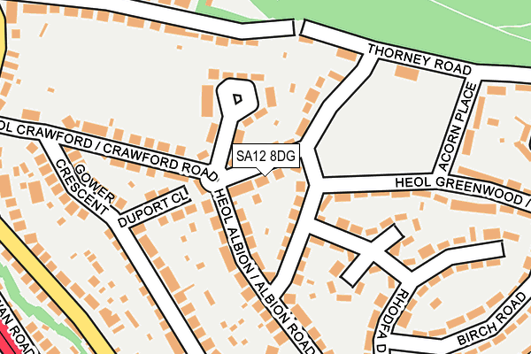 SA12 8DG map - OS OpenMap – Local (Ordnance Survey)
