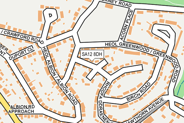 SA12 8DH map - OS OpenMap – Local (Ordnance Survey)