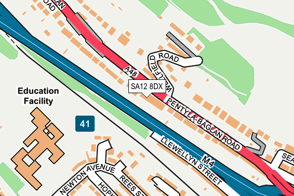 SA12 8DX map - OS OpenMap – Local (Ordnance Survey)