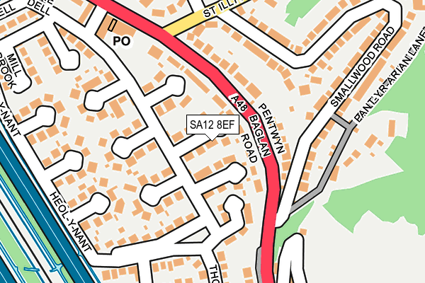 SA12 8EF map - OS OpenMap – Local (Ordnance Survey)