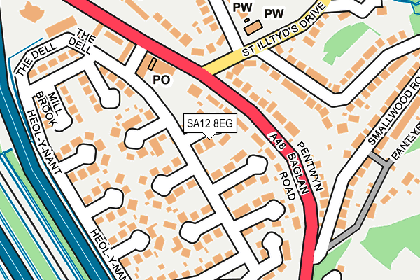 SA12 8EG map - OS OpenMap – Local (Ordnance Survey)