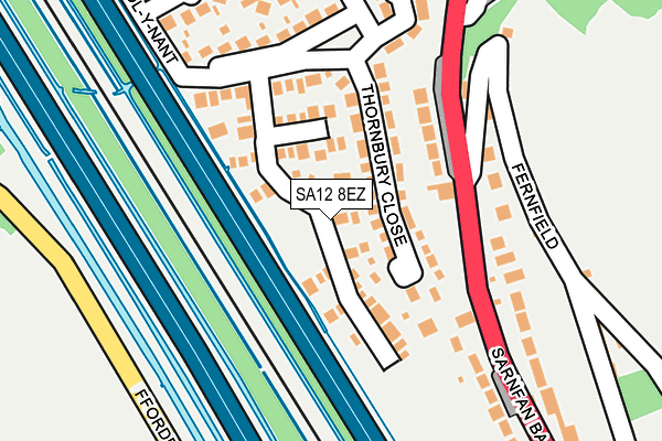 SA12 8EZ map - OS OpenMap – Local (Ordnance Survey)