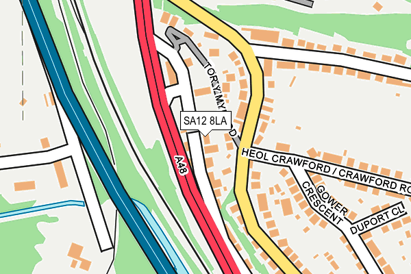 SA12 8LA map - OS OpenMap – Local (Ordnance Survey)