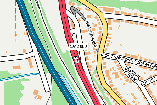 SA12 8LD map - OS OpenMap – Local (Ordnance Survey)
