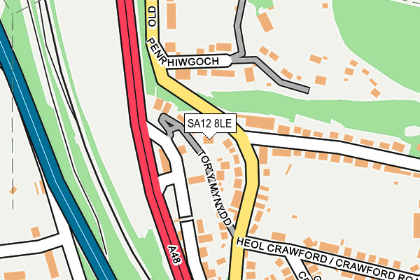 SA12 8LE map - OS OpenMap – Local (Ordnance Survey)