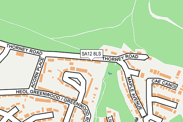 SA12 8LS map - OS OpenMap – Local (Ordnance Survey)