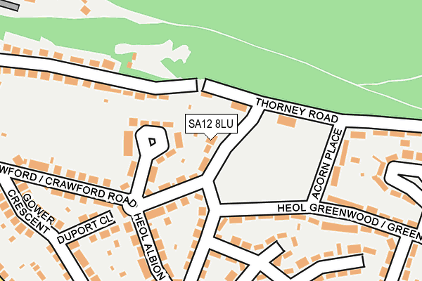 SA12 8LU map - OS OpenMap – Local (Ordnance Survey)