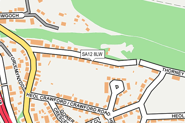 SA12 8LW map - OS OpenMap – Local (Ordnance Survey)