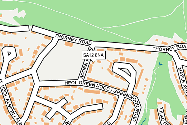 SA12 8NA map - OS OpenMap – Local (Ordnance Survey)