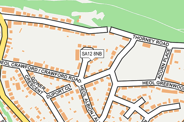 SA12 8NB map - OS OpenMap – Local (Ordnance Survey)