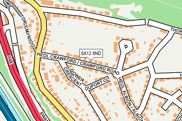 SA12 8ND map - OS OpenMap – Local (Ordnance Survey)