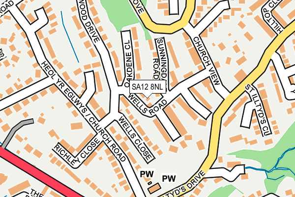 SA12 8NL map - OS OpenMap – Local (Ordnance Survey)