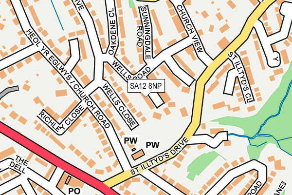 SA12 8NP map - OS OpenMap – Local (Ordnance Survey)