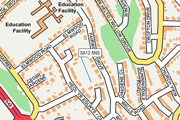 SA12 8NS map - OS OpenMap – Local (Ordnance Survey)