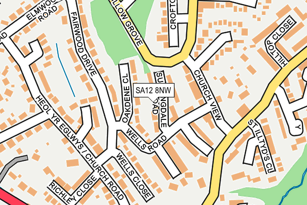 SA12 8NW map - OS OpenMap – Local (Ordnance Survey)