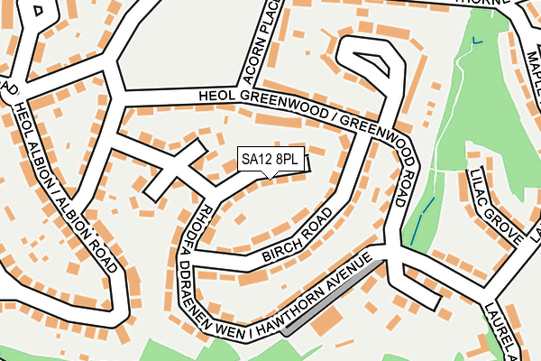 SA12 8PL map - OS OpenMap – Local (Ordnance Survey)