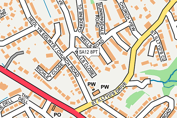 SA12 8PT map - OS OpenMap – Local (Ordnance Survey)