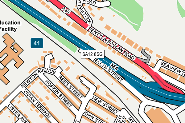 SA12 8SG map - OS OpenMap – Local (Ordnance Survey)