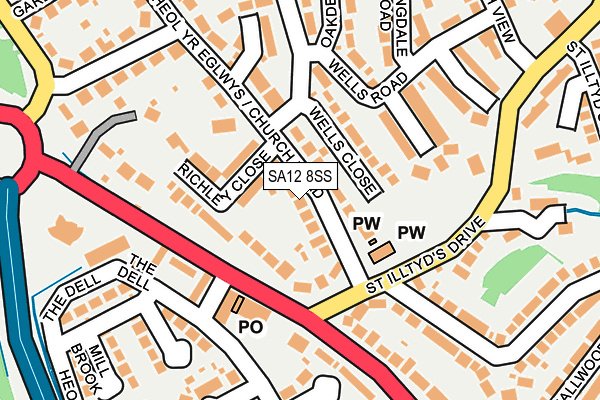 SA12 8SS map - OS OpenMap – Local (Ordnance Survey)