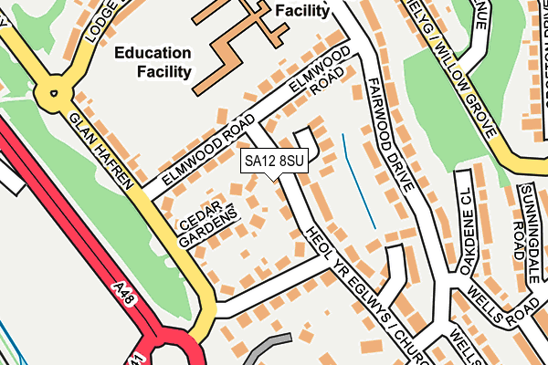 SA12 8SU map - OS OpenMap – Local (Ordnance Survey)