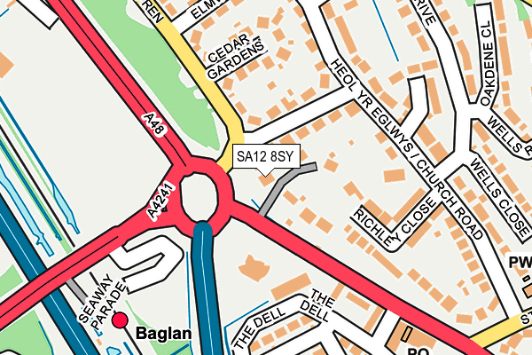 SA12 8SY map - OS OpenMap – Local (Ordnance Survey)