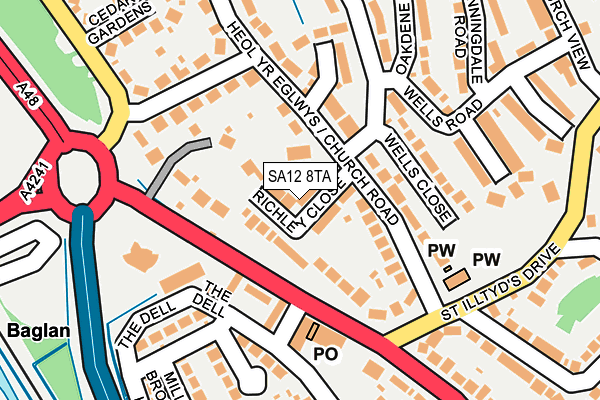 SA12 8TA map - OS OpenMap – Local (Ordnance Survey)