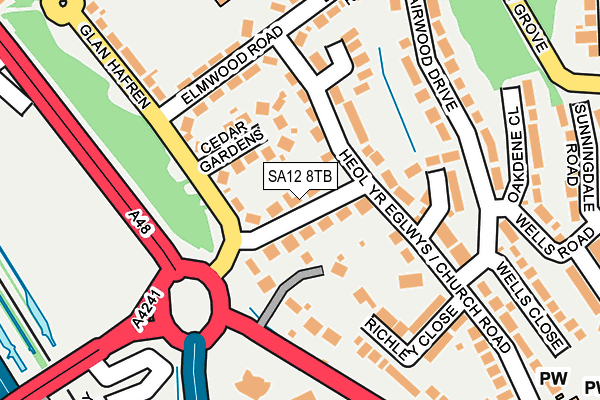 SA12 8TB map - OS OpenMap – Local (Ordnance Survey)
