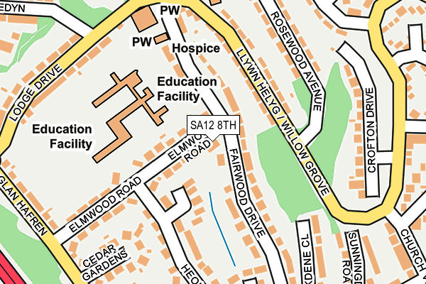 SA12 8TH map - OS OpenMap – Local (Ordnance Survey)