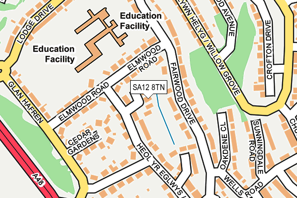 SA12 8TN map - OS OpenMap – Local (Ordnance Survey)