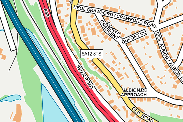 SA12 8TS map - OS OpenMap – Local (Ordnance Survey)