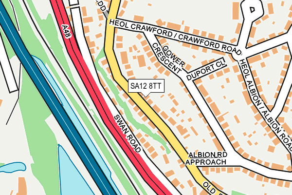 SA12 8TT map - OS OpenMap – Local (Ordnance Survey)