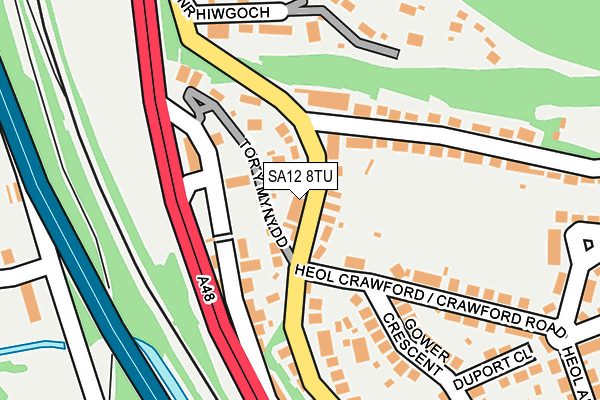 SA12 8TU map - OS OpenMap – Local (Ordnance Survey)