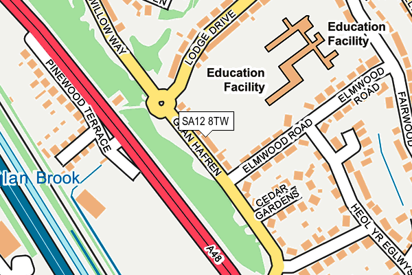 SA12 8TW map - OS OpenMap – Local (Ordnance Survey)