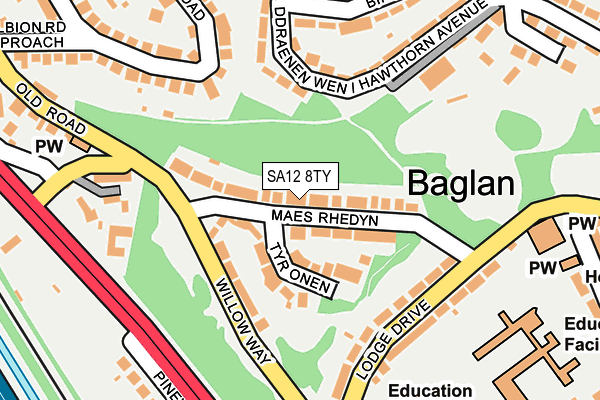 SA12 8TY map - OS OpenMap – Local (Ordnance Survey)