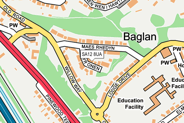 SA12 8UA map - OS OpenMap – Local (Ordnance Survey)