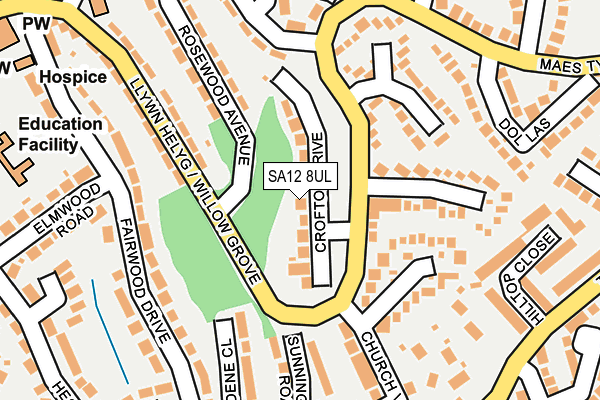 SA12 8UL map - OS OpenMap – Local (Ordnance Survey)