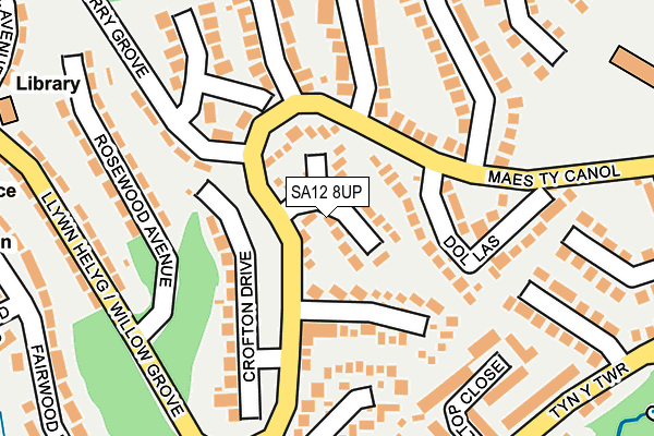 SA12 8UP map - OS OpenMap – Local (Ordnance Survey)