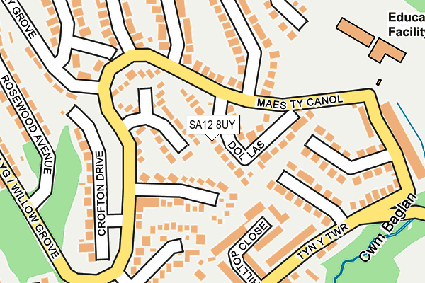 SA12 8UY map - OS OpenMap – Local (Ordnance Survey)