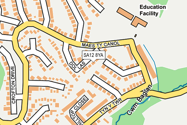 SA12 8YA map - OS OpenMap – Local (Ordnance Survey)