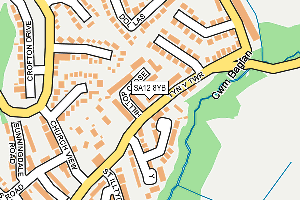 SA12 8YB map - OS OpenMap – Local (Ordnance Survey)