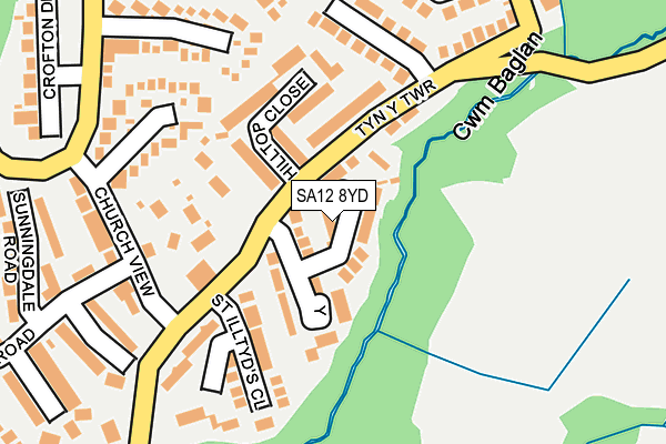 SA12 8YD map - OS OpenMap – Local (Ordnance Survey)