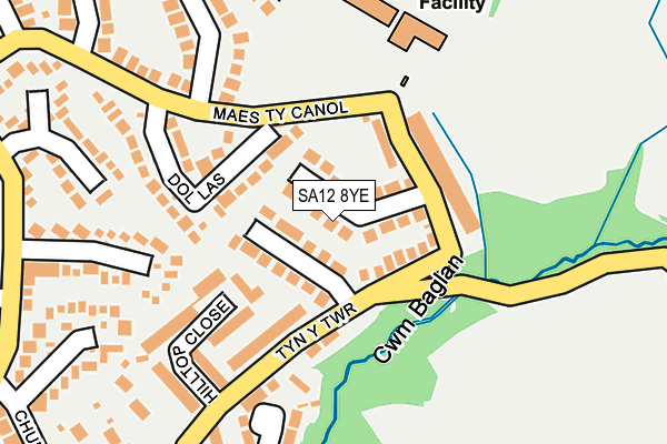 SA12 8YE map - OS OpenMap – Local (Ordnance Survey)